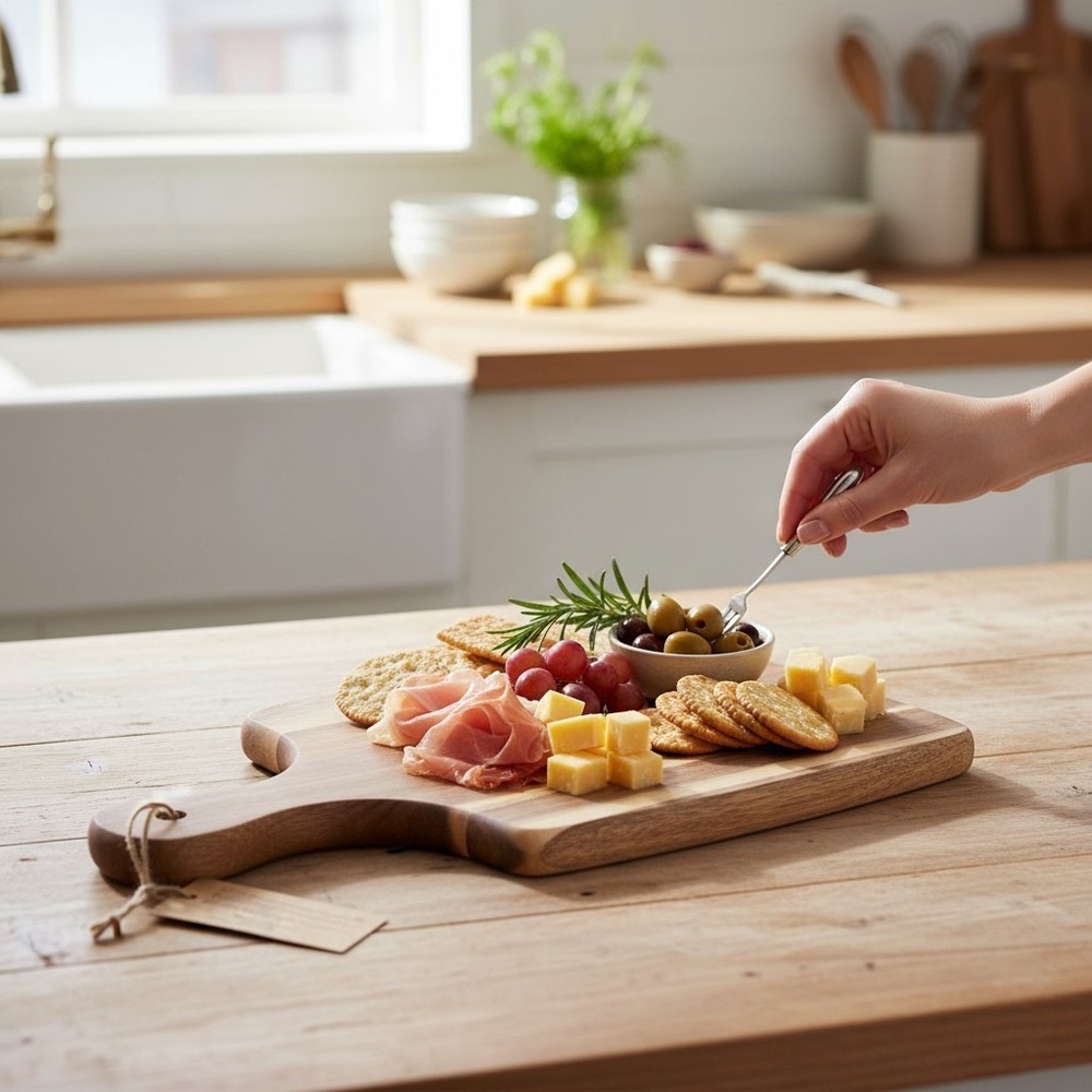 Culinary Corner Wood Charcuterie Board Brown Paddle 80264 Brand New
